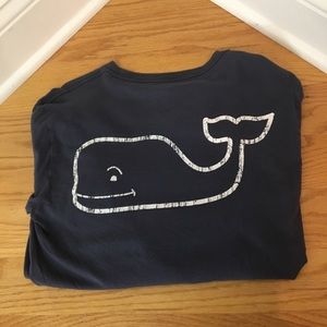 Vineyard Vines Navy Blue Whale Long Sleeve Shirt Men’s Size XS